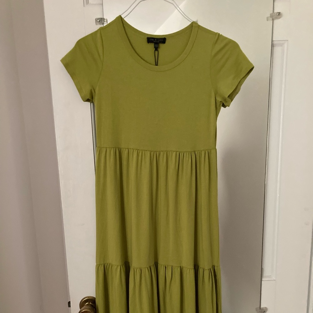 NWT Chartreuse rag & bone midi dress (fits like small)